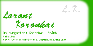 lorant koronkai business card