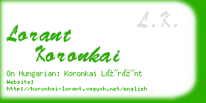 lorant koronkai business card